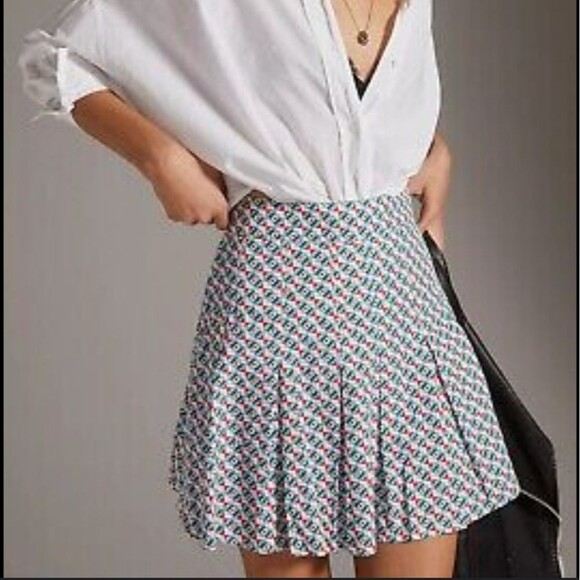 Anthropologie Maeve Pleated Mini Skirt Size US 6 - Picture 1 of 9